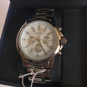 Adrienne Vittadini Crystal Chronograph Watch NEW